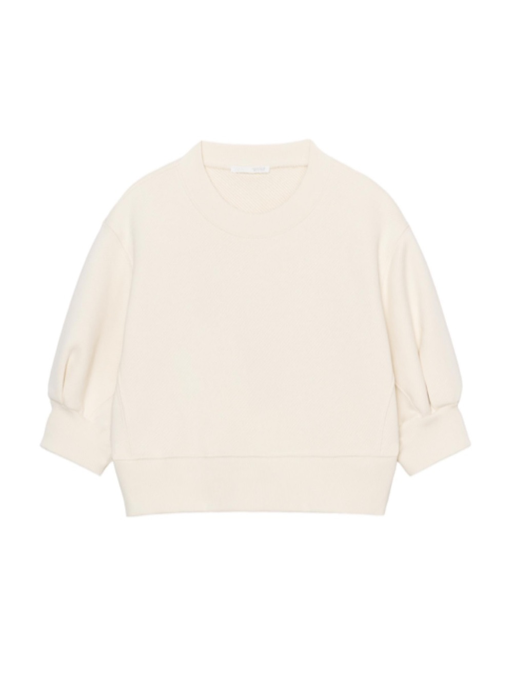 Zara Volume Cropped Sweatshirt in Ecru